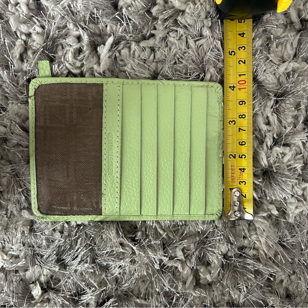 ✨Lodis Mint Green Pebbled Leather Card Wallet with Zip - Picture 6 of 8